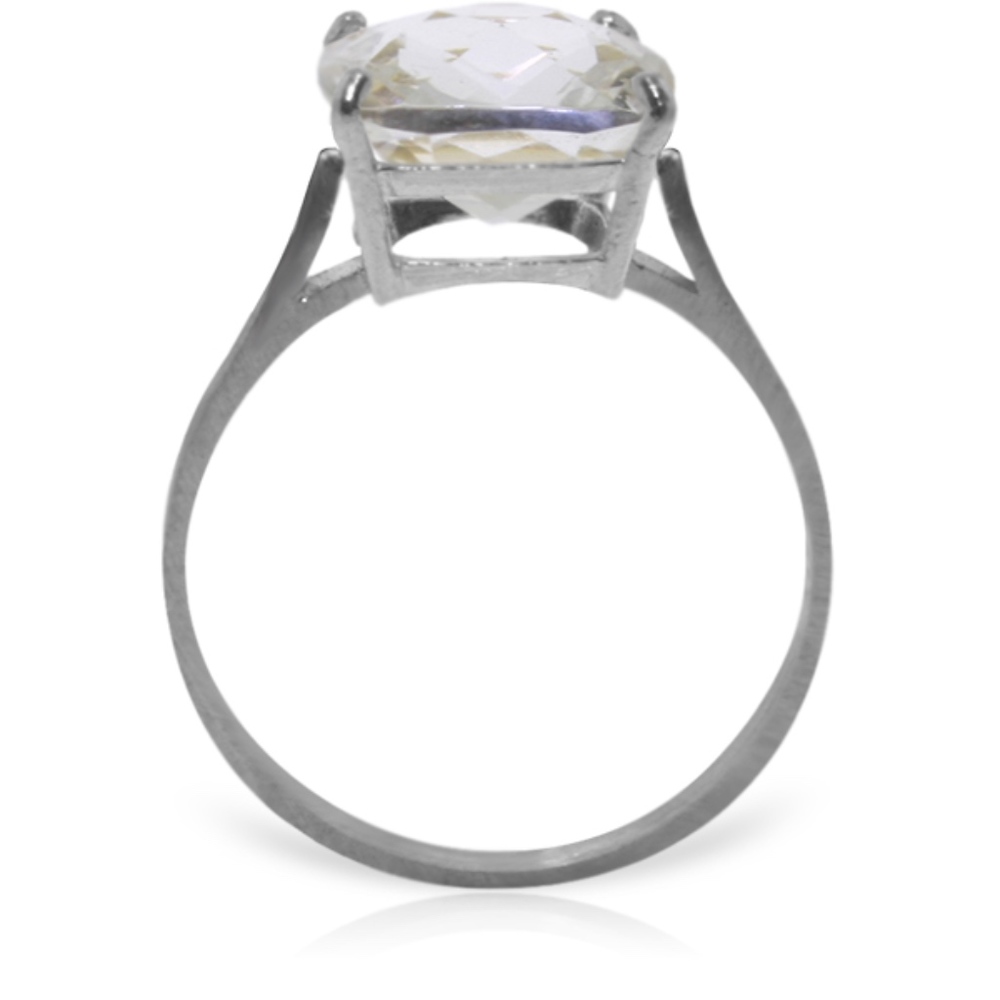 GOLD RING W/ NATURAL CHECKERBOARD CUT WHITE TOPAZ - Picture 2 of 5